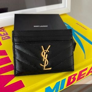 Saint Laurent Caviar Leather Card Holder